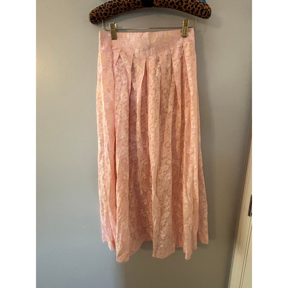 Vintage Ship’N Shore Pink and Yellow Floral Pleated Skirt